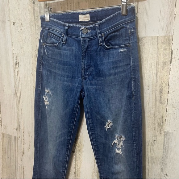 Mother The Double Fray Charmer Skinny Jeans- Take The Edge Off size 24 - Picture 3 of 8